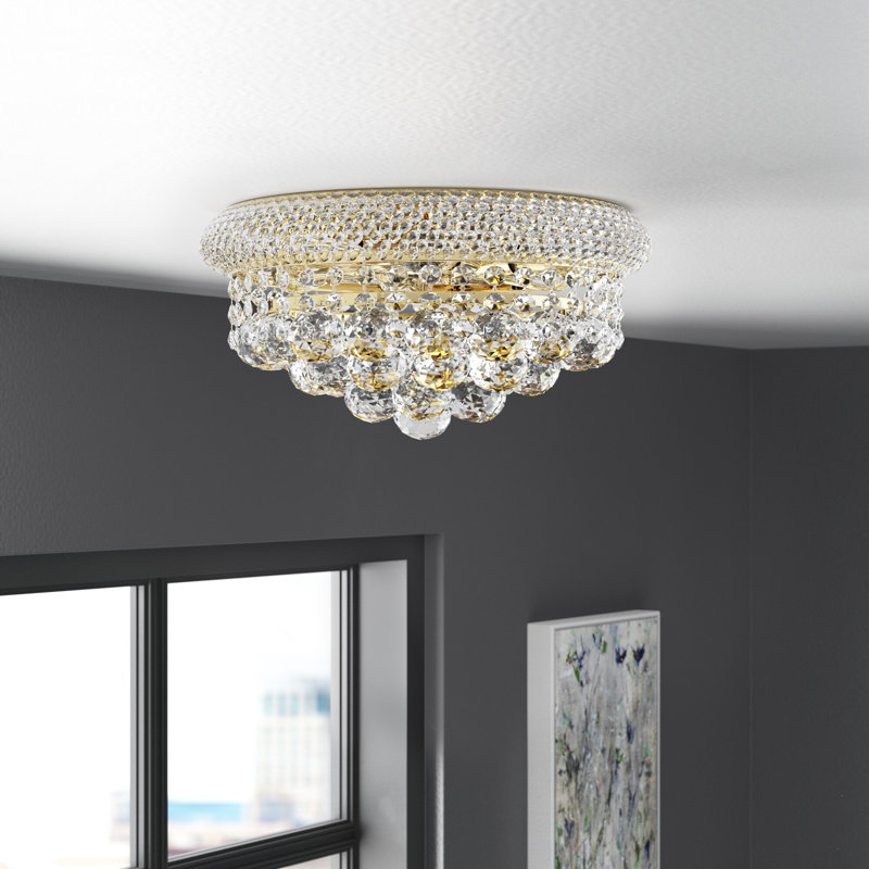 Hallsburg 8-Light Dimmable Flush Mount, Chrome, Royal Cut