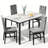 5-Piece Dininng Room Table Set with 4 Uphosltered Dining Chairs, Faux Marble Table Top and Robust Metal Frame Dining Table Set of 5, Space-Saving Design Dinette Set for Home Furniture Kitchen Restaurant-924555525-912154674
