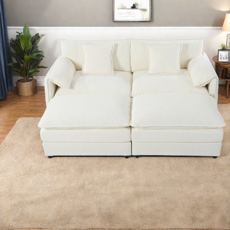 Canapé modulaire spacieux avec chenille douce pour le salon