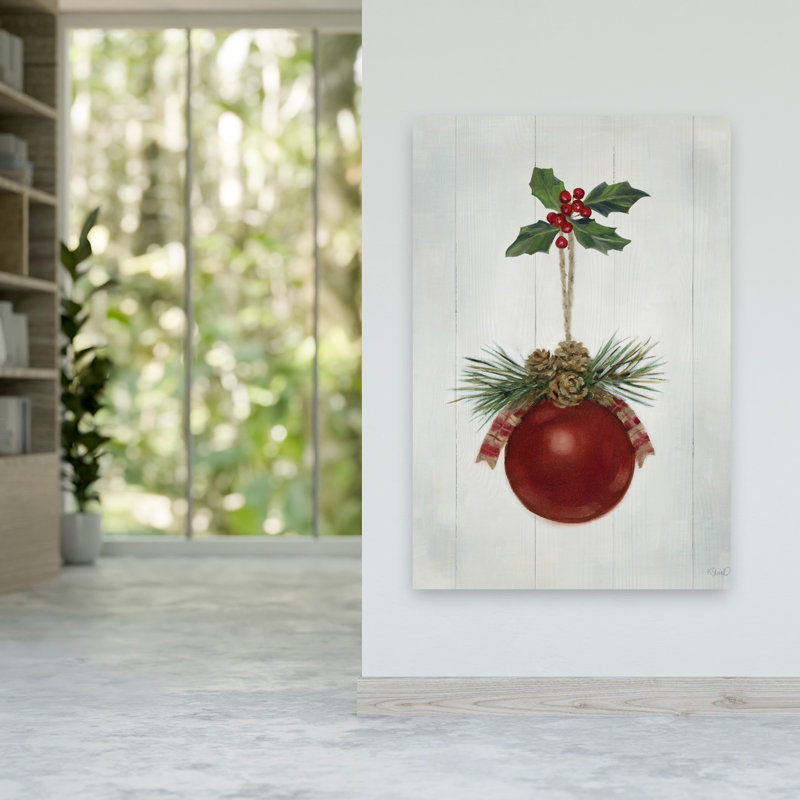 «Winter Berry Bauble Abstract Contemporary Landscape Nature», reproduction d'art murale, 60" H x 40" W