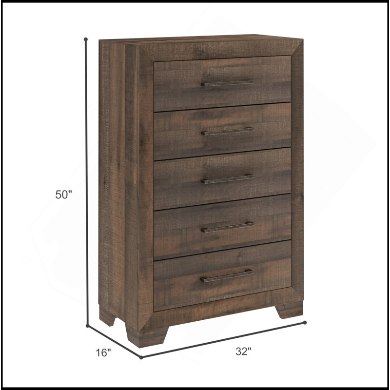 Commode brune à 5 tiroirs