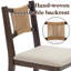 Chaise de salle à manger en corde tissée à la main avec siège rembourré-132714051-132714054