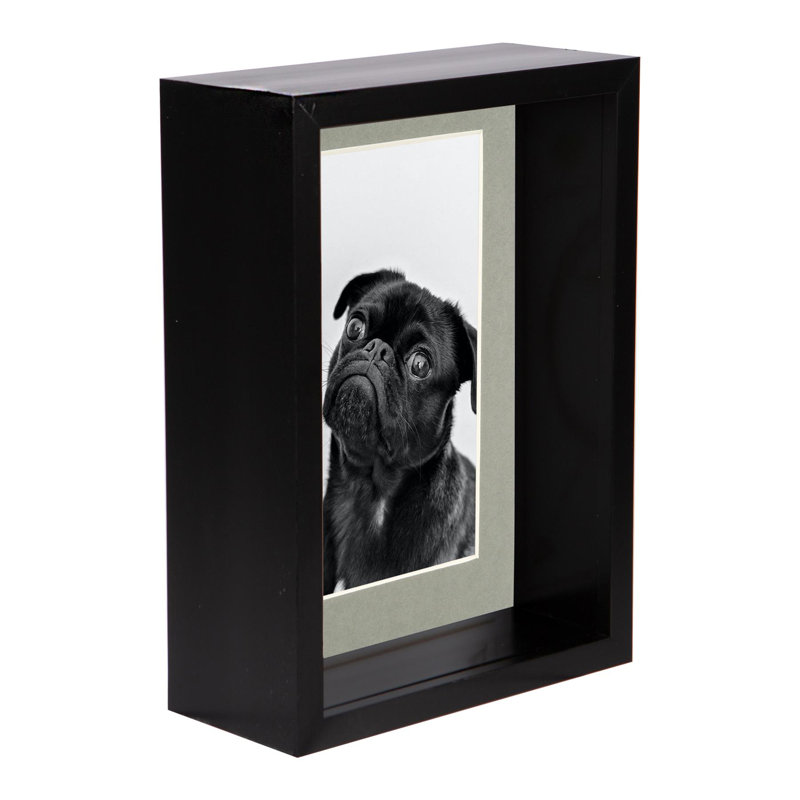 Nicola Spring - 5" x 7" 3D Deep Box Photo Frame - 4" x 6" Mount, Black