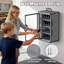 48 casiers pour téléphone portable pour salle de classe avec clé, boîte de rangement pour téléphone portable avec poignée et trou de chargement, boîtier de verrouillage mural pour école (noir, 48 fentes)