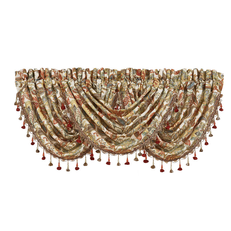August Multi-Color Cotton Floral Waterfall Valance