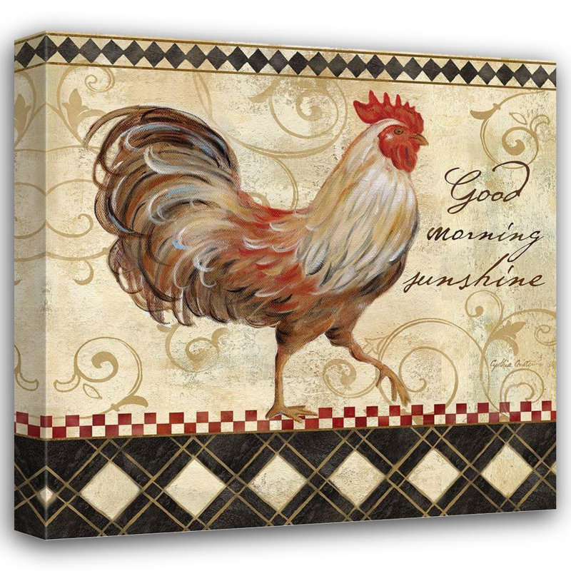 «August Grove® Coulter, Cynthia Gallery», art sur toile tendue: Rooster Sentiment I, H 36 po x l 36 po
