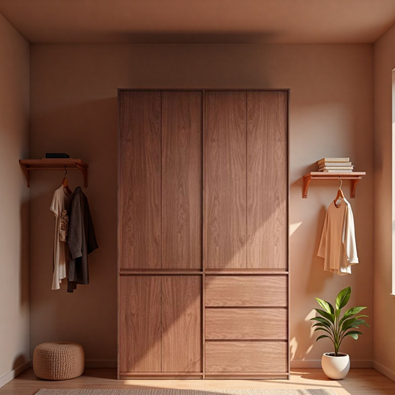 Retro Bone Line Wardrobe, 78.74" H x 51.18" W x 23.62" D