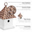 Maison d'oiseaux 12 po x 7,5 po x 7,5 po Lydya