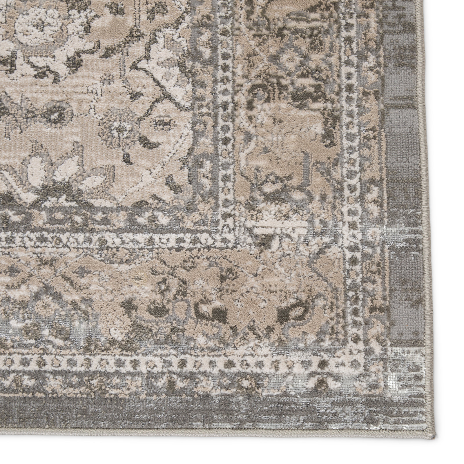 Lynnette Gray/Beige Rug, Rectangle 6'7" x 9'6"