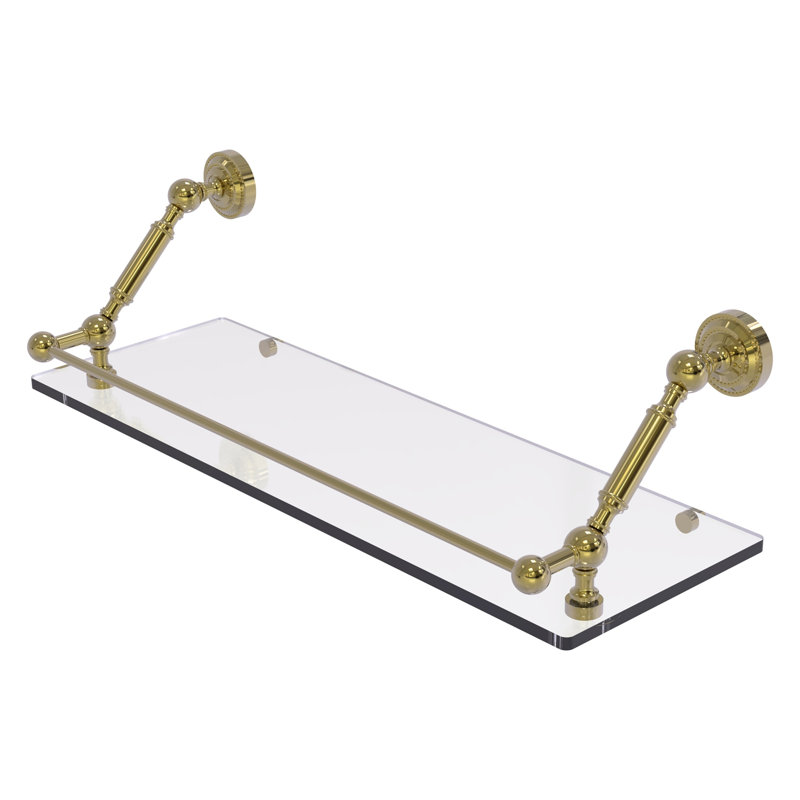 Marchmont Bracket Shelf, Unlacquered Brass, 7.3" H x 24" W x 8.6" D