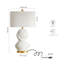 Lampe de table gourde en céramique blanche 28,5 "avec base dorée