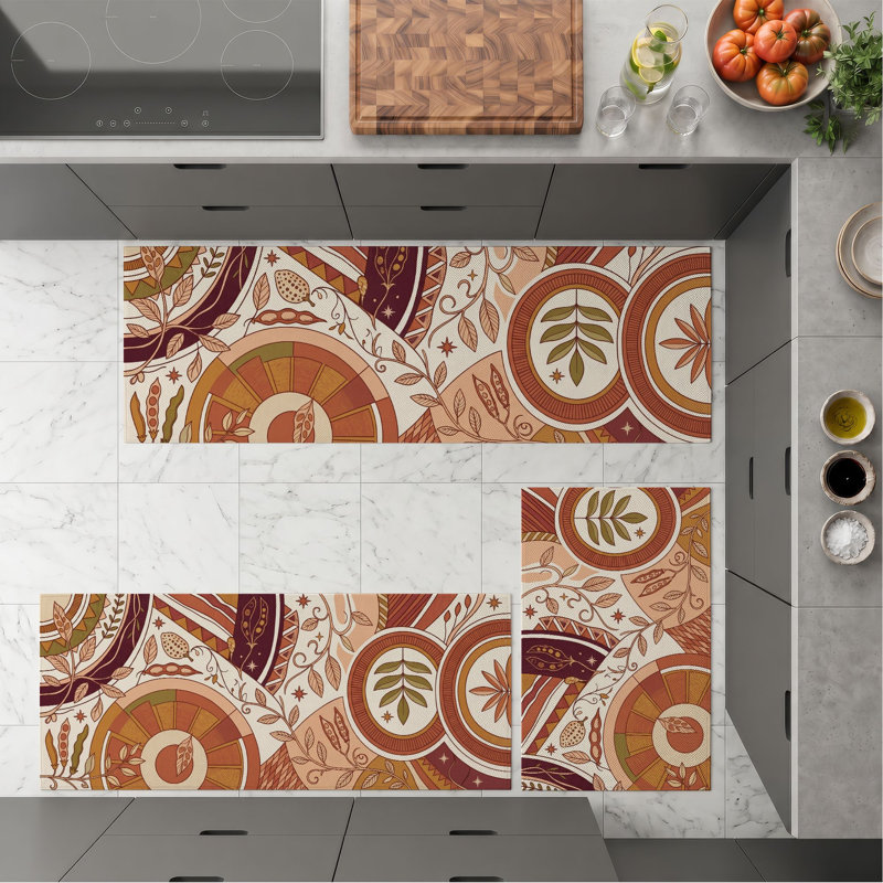 Tapis de cuisine lavables antidérapants Earthy
