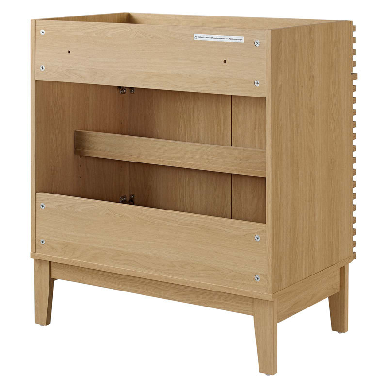 Render 30" Oak Mid-Century Modern Bathroom Vanity