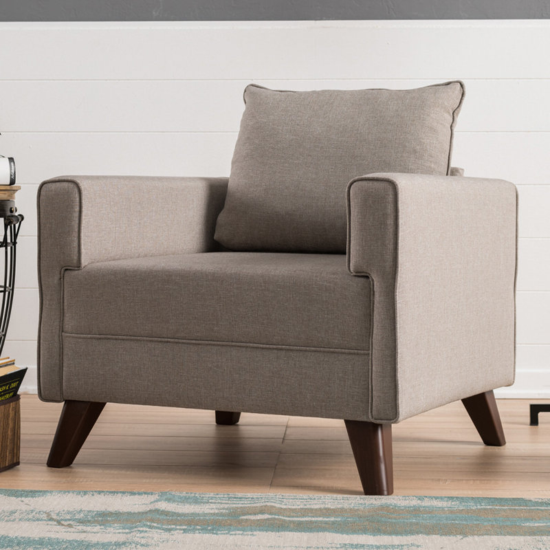 Fauteuil en polyester l 33,46 po Rossum, Polyester crème