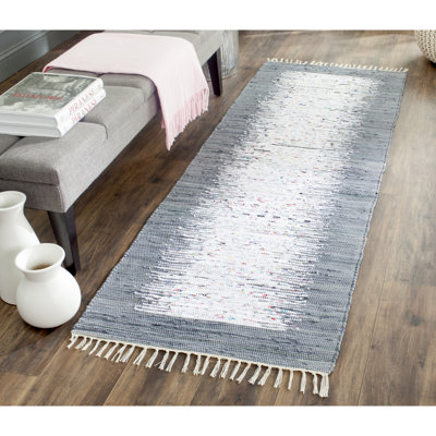 Annia Hand Woven Cotton Solid Colour Rug
