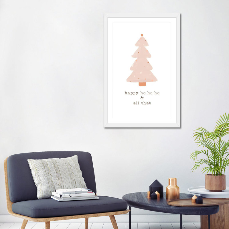 " Happy Ho Ho Ho " by Orara Studio, White Paper, White, 32" H x 24" W x 1" D