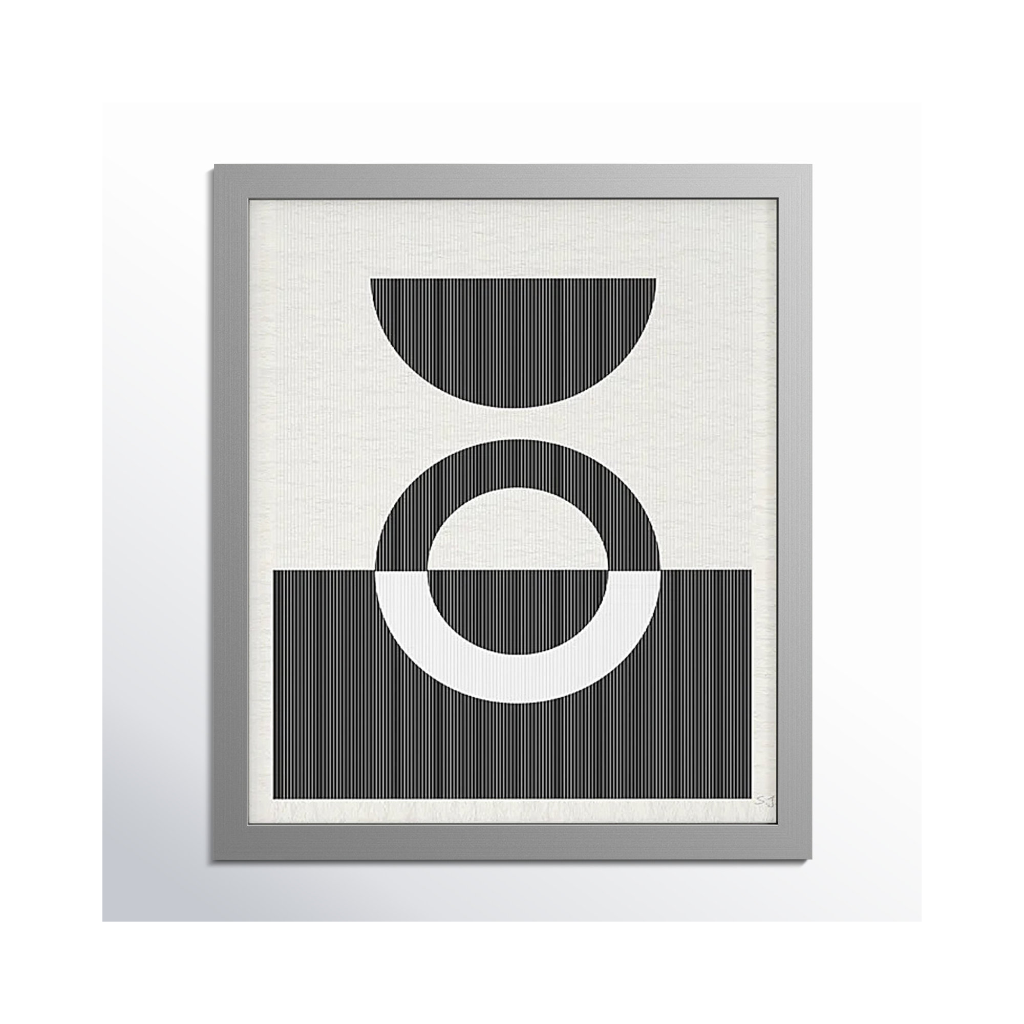 Eclipse III, 15" H x 13" W x 0.75" D, Matte Silver Framed