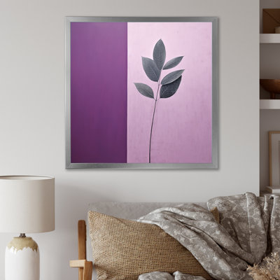 Collage minimaliste de feuilles en mauve