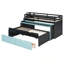 Lit mezzanine simple TG avec bureau coulissant et lit gigogne simple, lit superposé multifonctionnel avec 2 tiroirs de rangement et marches de rangement, jeu de lit et station de travail peu encombrants-133037850