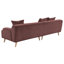 Canapé Beno, 103 po, velours rouge rétro bourgogne, 4 coussins décoratifs