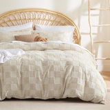 Bedsure Boho Shabby Elegance Jacquard Duvet Cover, Geometric Pattern