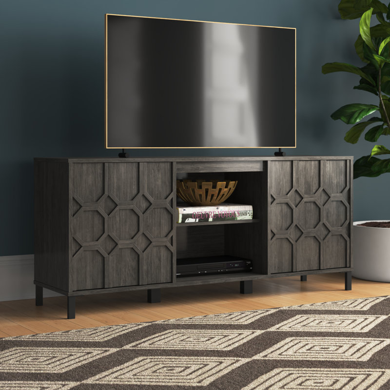 Meuble télé pour téléviseur de 65 po ou moins Shotwell, Gris patiné