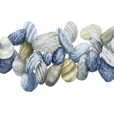 " Found Pebbles III " Mixed Media Painting
