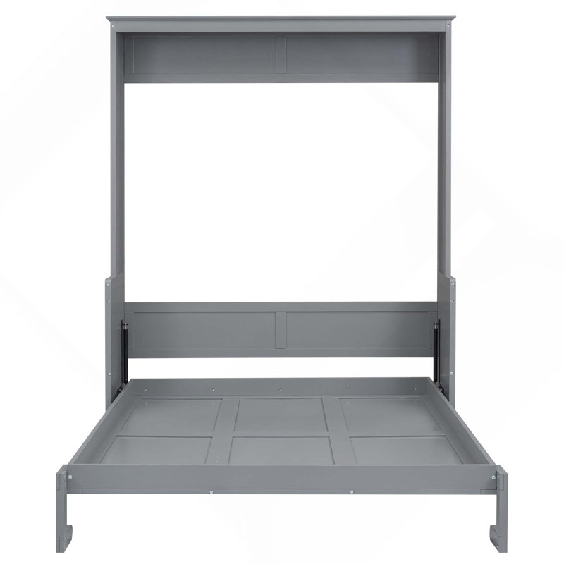 Lit escamotable en bois avec tablette, Grey