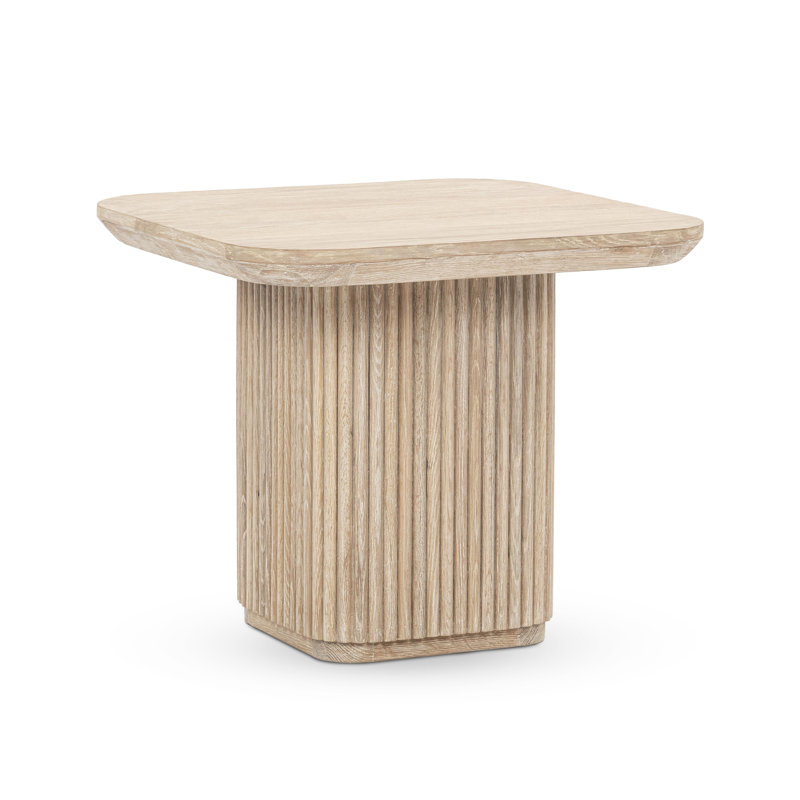 Vander Solid Wood End Table, Cream Washed
