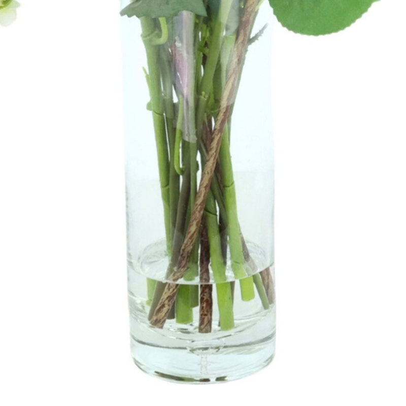 Assorted Hydrangea and Delphinium Arrangement in Glass Vase