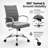 Mulkey Ribbed Faux Leather Mid-Back Office Chair, Mid Century Ergonomic Executive Desk Chair-1852818426
