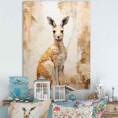 Minimal charmant kangourou sur toile