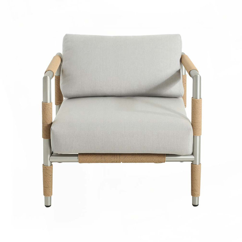 Fauteuil d'extérieur en aluminium avec coussins épais