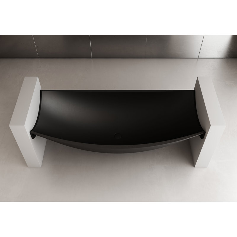 70.75'' x 33.5'' Soaking Resin Bathtub, Black
