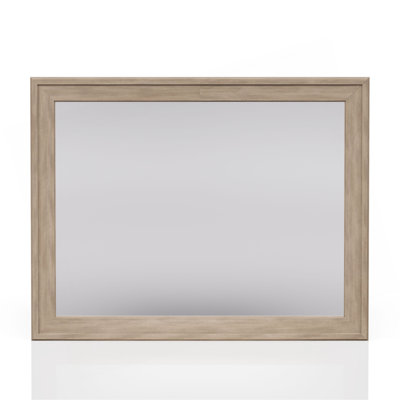 Sand Colored Rectangle Wood Mirror (INCLUDES MIRROR ONLY)