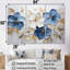 «Blue and Gold Adorned Violets III - Violets», ensemble d'art mural-107767747-107767752