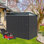 Remise de rangement imperméable en métal - Porte verrouillable et fenêtre latérale pour le jardin / patio (gris)