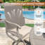 Ensemble repas d'extérieur pour patio - table ronde 53 po avec trou pour parasol + 6 chaises pivotantes-1651797297
