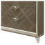 Skylar Dark Champagne 5-Drawer Chest with Mirrored Trim - Modern Bedroom Storage Dresser with Acrylic Tapered Legs