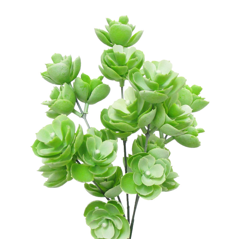 Plante succulente artificielle 12 "Echeveria Lotus, Vert pâle givré
