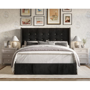 Aliviana Twin Tufted Upholstered Platform Bed