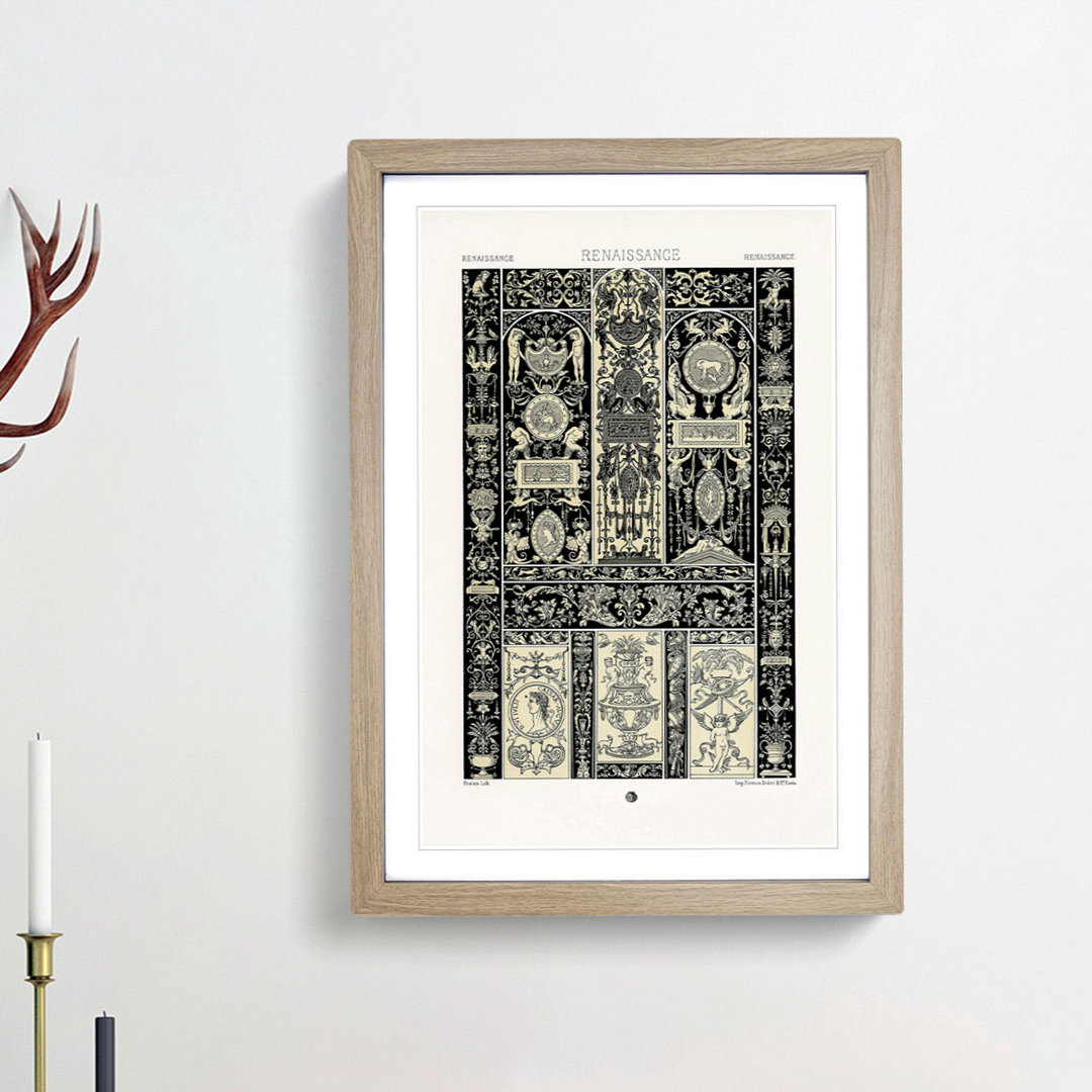 Renaissance Period Pattern by Albert Racinet - Picture Frame Painting Print