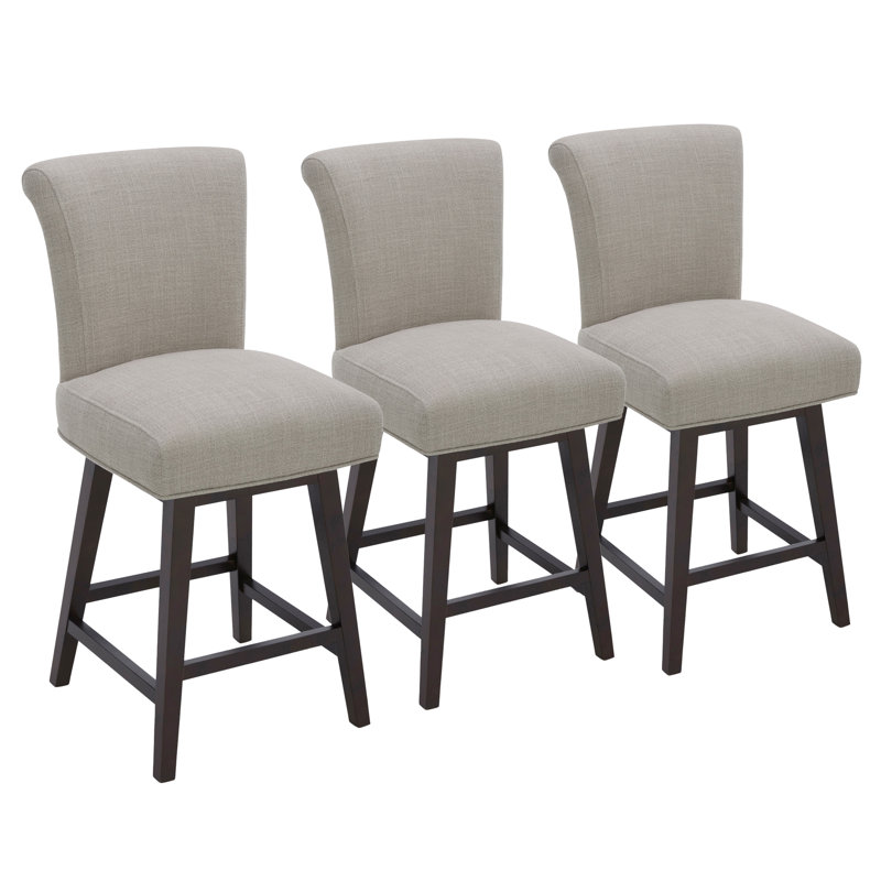 Tabouret de comptoir 26 po Alanys, Lin beige / tissu