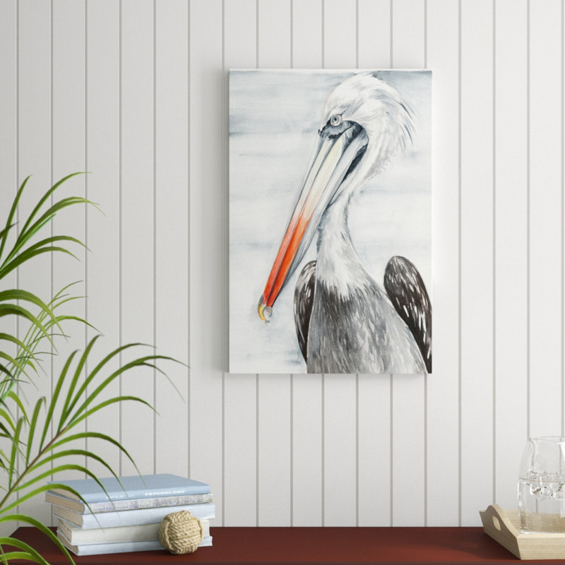 Gray Pelican II by Jennifer Paxton Parker - Painting on Canvas, 76cm H x 51cm W, Wrapped Canvas