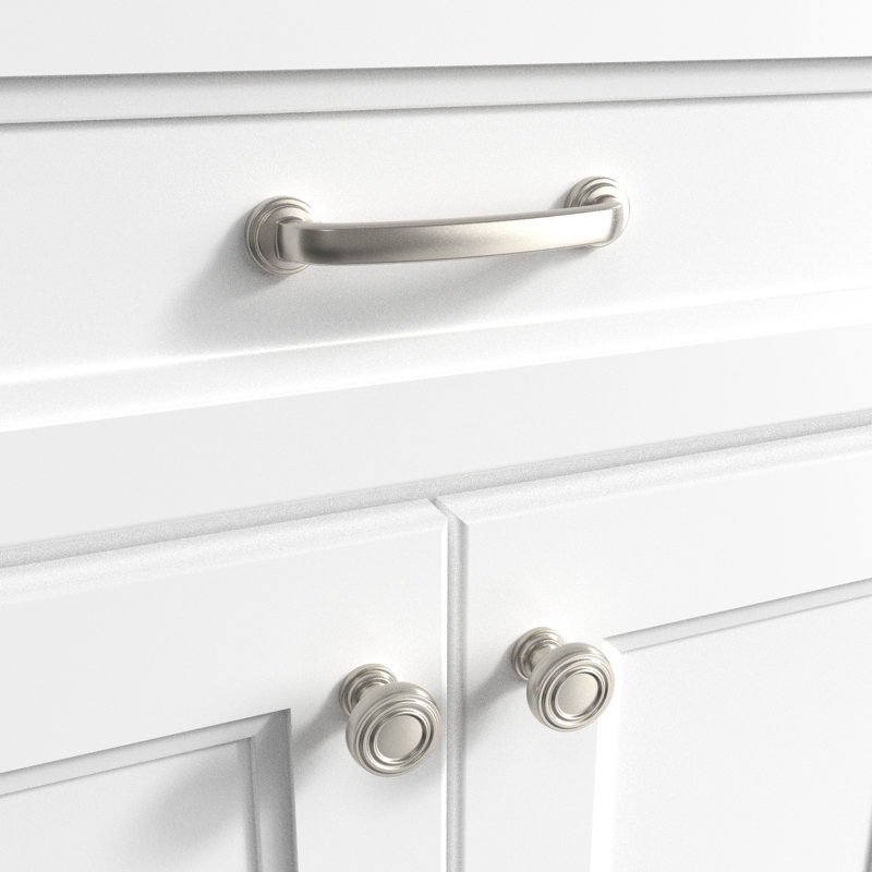 (10pk) Sullivan Door and Drawer Knob 1-1/8in Diameter, Brushed Satin Nickel, 10