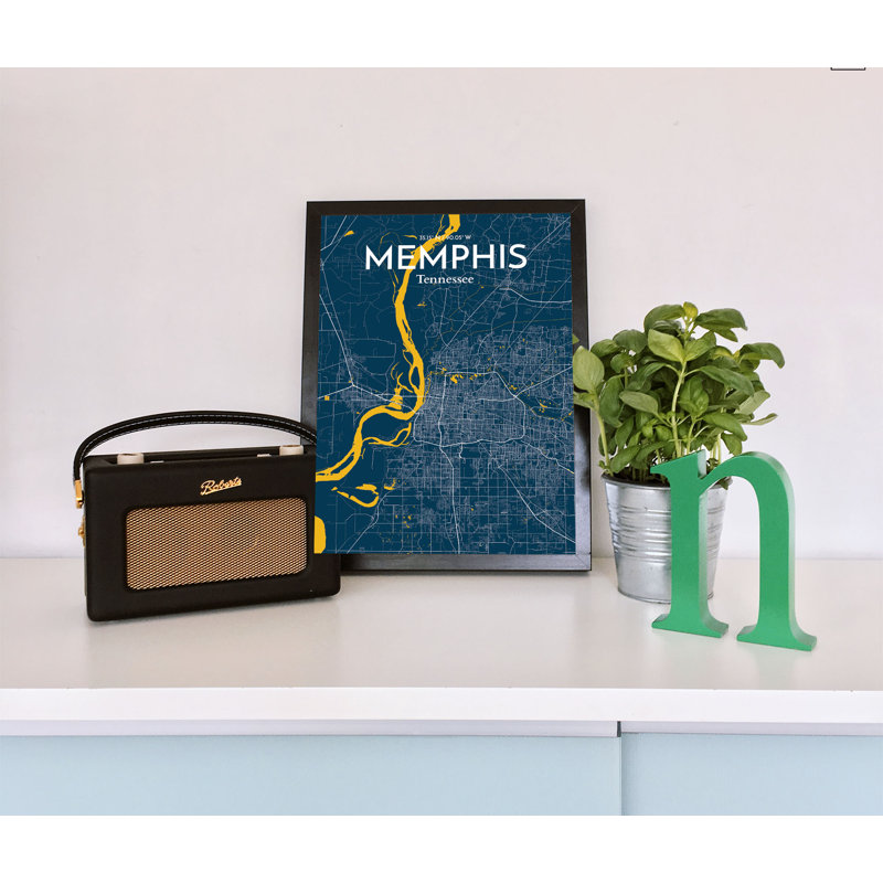 Memphis City Map - No Frame Print, 43.2cm H x 27.9cm W x 0.13cm D