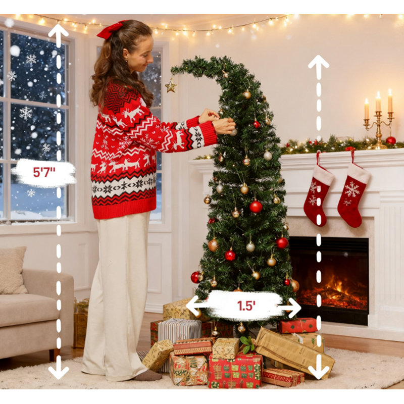 5 Ft Christmas Tree With LED Lights, 5' H