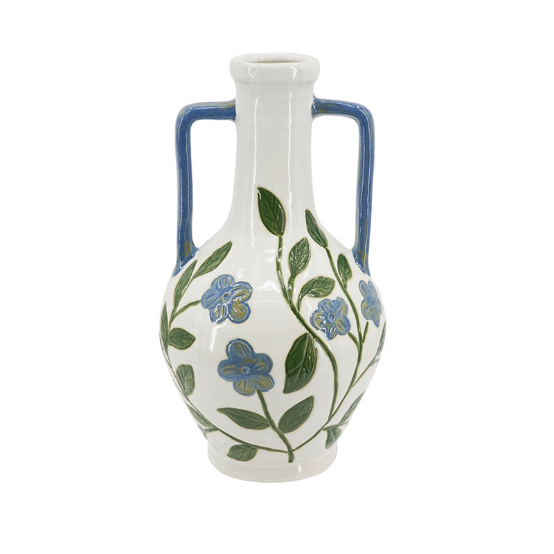 Vase au design contemporain, H 12,8 po x l 7,1 po x P 7,1 po