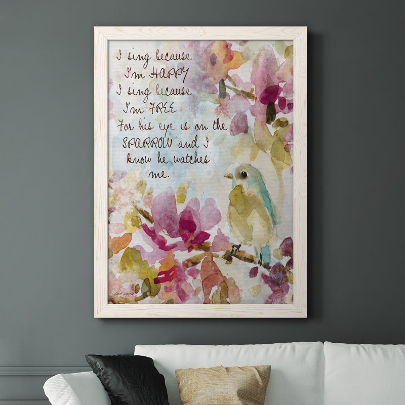 He Watches Me - Peinture sur toile encadrée, H 31,5 po x l 23,5 po x P 1,5 po, Cadre blanc