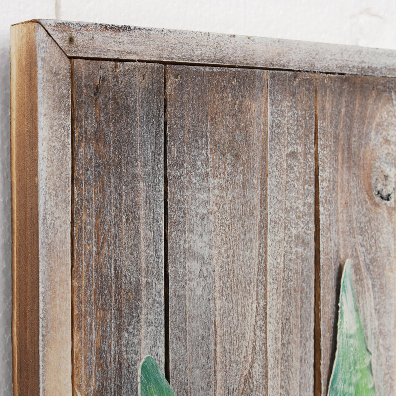 Décoration murale à blocs en bois robuste et métallique